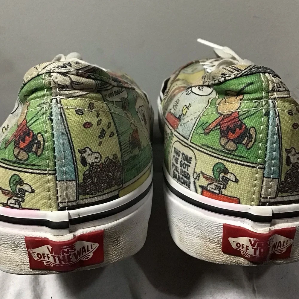 Vans x Peanuts Multicolor Canvas Sneakers Sz 9 Mn 10.5 Wm